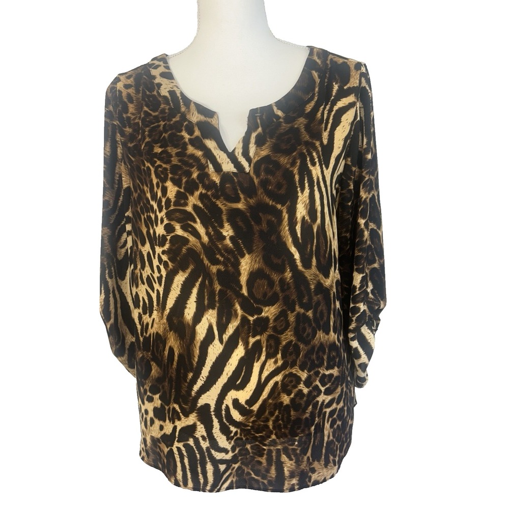 Coquette Cottage Sarah Michelle Leopord Print Tunic Sz M Y2K Animal Whimsygoth